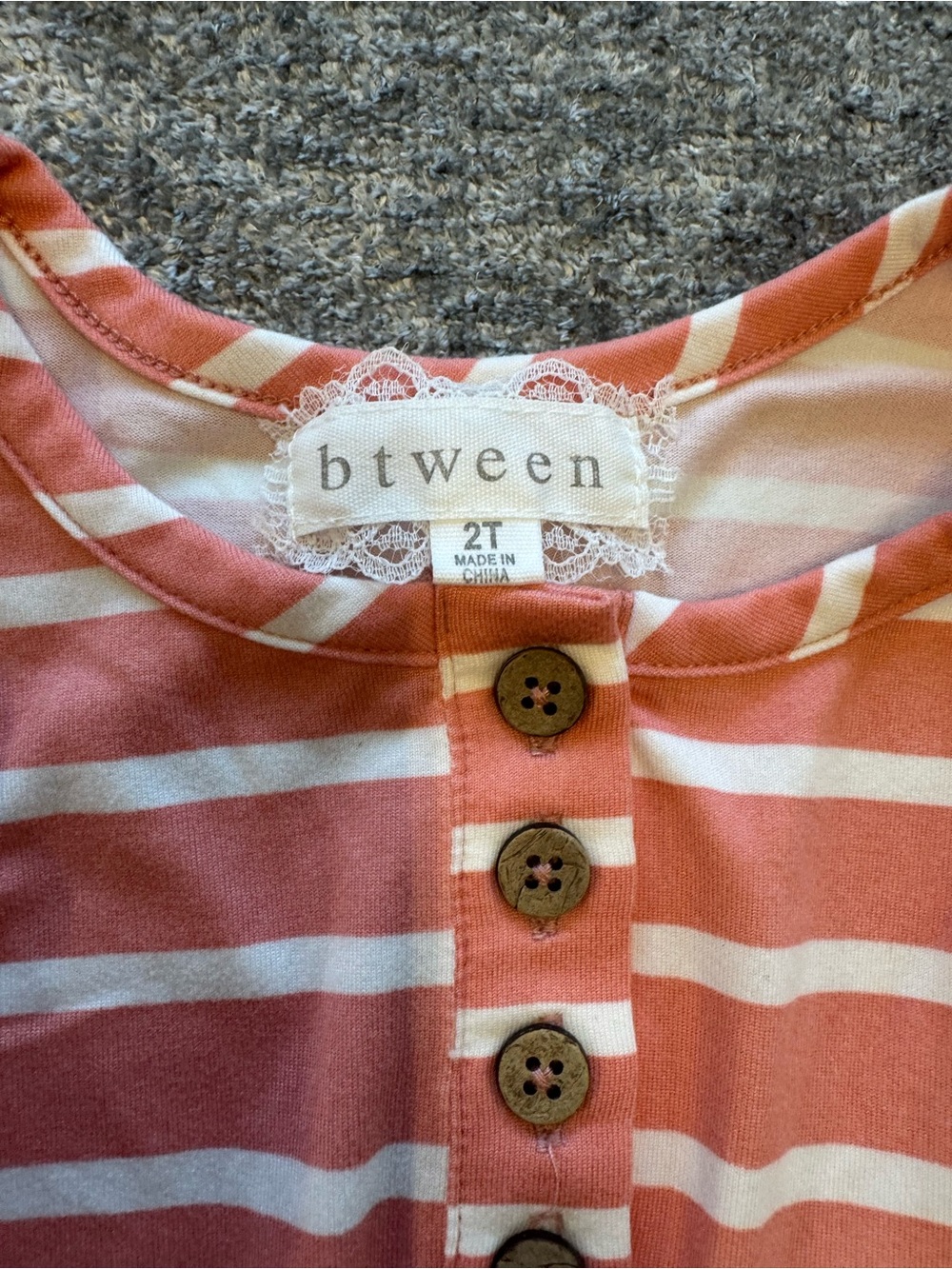 btween Pink Patterned & Striped Flutter Romper Set - Picture 3 of 4
